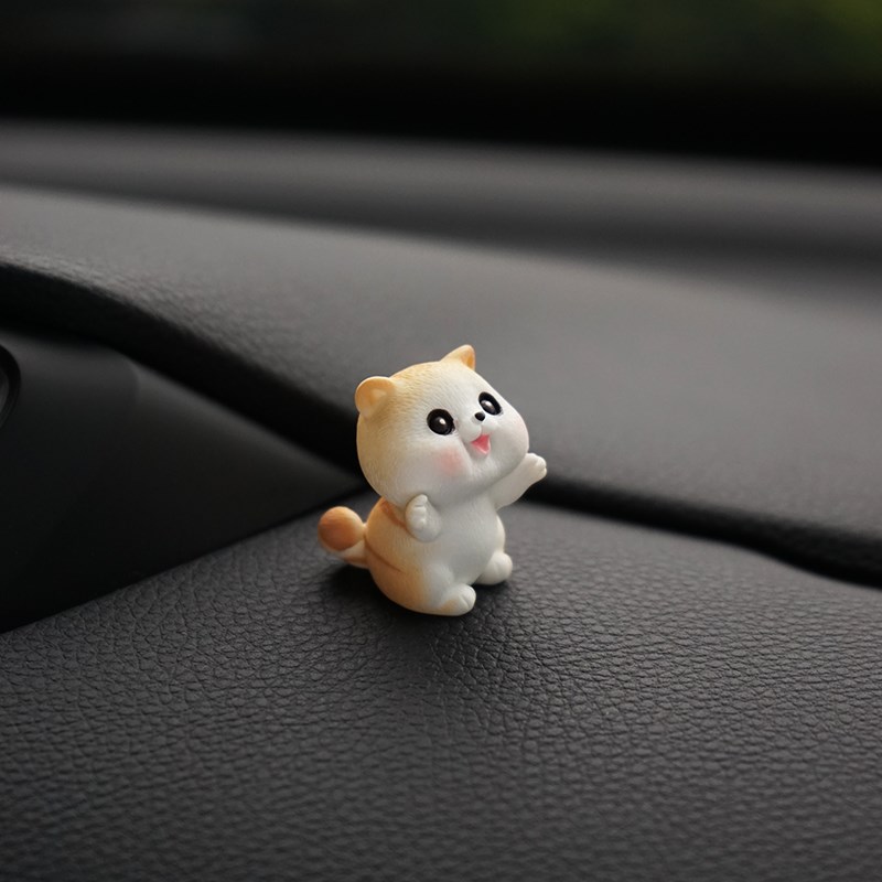 开心抱抱猫迷你可爱车载小摆件树脂汽车内装饰品治U愈系中控台窗