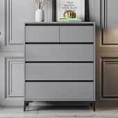 五斗柜意式 极简斗柜北欧客厅抽屉柜轻奢卧室收纳柜简约现代七斗柜