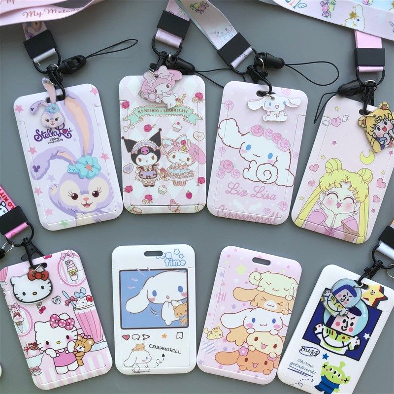可爱卡通卡套挂绳学生幼儿校园A出入证身份工作证件饭公交车地铁