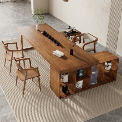 新中式实木茶桌大板泡茶桌茶柜一体办公室现代家用干泡台桌椅组合,住宅家具,家用茶台/茶桌,淘宝优惠券,粉丝福利购,淘宝优惠卷