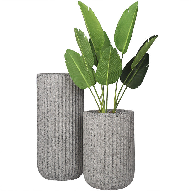 北欧大型玻璃钢组合花盆商场酒店花瓶室内户外落地装饰花箱大盆栽