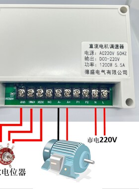 220V180V170V直流电机调速器400W和800W制袋机狗粮机永磁电机可用