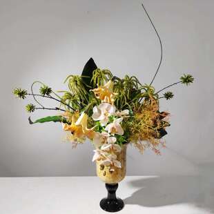 现代花艺轻奢摆件高档客厅玄关茶几样板间酒店前台简约仿真花装饰