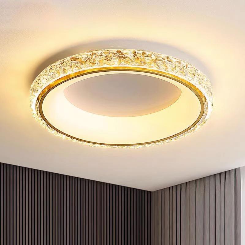全铜水晶吸顶灯LED吸顶灯现代简约圆形卧室书房餐厅客厅创意灯具