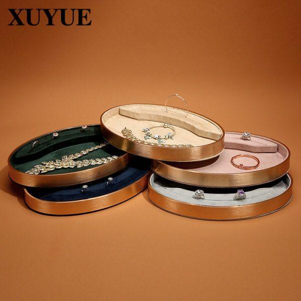 新款首饰托盘金属椭圆形饰品道具陈列饰品盘珠看货盘展示架现货,饰品/流行首饰/时尚饰品新,首饰展示架,淘宝优惠券,粉丝福利购,淘宝优惠卷