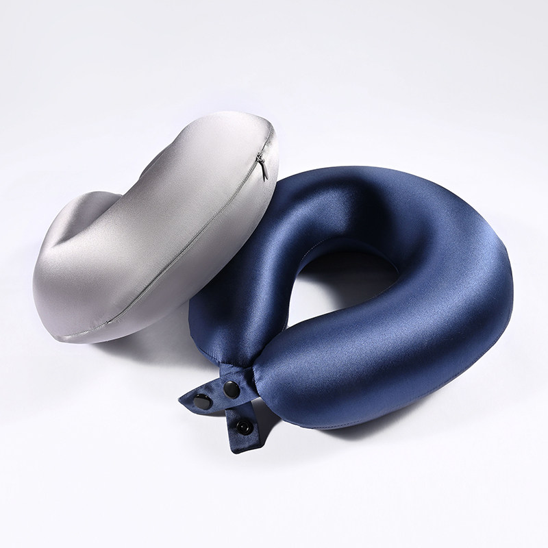 真丝桑蚕丝记忆棉护颈枕U型枕隐形拉链飞机O汽车枕旅行便携女旅行