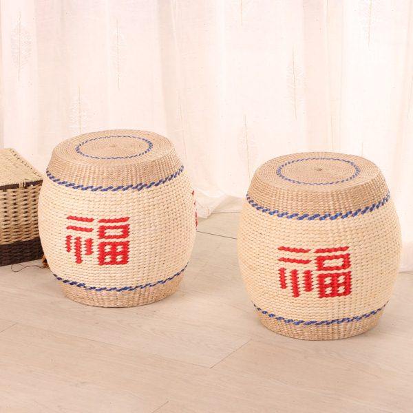 纯手工蒲草编蒲团坐墩福字圆墩田园矮凳客厅茶几沙发凳儿童小圆凳,居家布艺,蒲团,淘宝优惠券,粉丝福利购,淘宝优惠卷