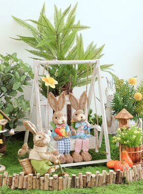 秋千花架空中吊饰幼儿园教室走廊装饰田园自然摆件环创材料壁饰