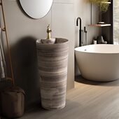 洗手台盆一体庭院户外立柱式 艺术复古台盆家用阳台洗脸池小 落地式