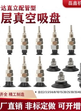 怡合达单层真空吸盘金具工业顶进气WEH02-2 WEH03-2 盘径2-95黑色