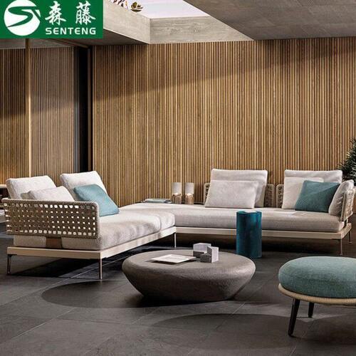 户外沙发北欧室外花园阳台别墅庭院藤编休闲转角沙发椅家具组合