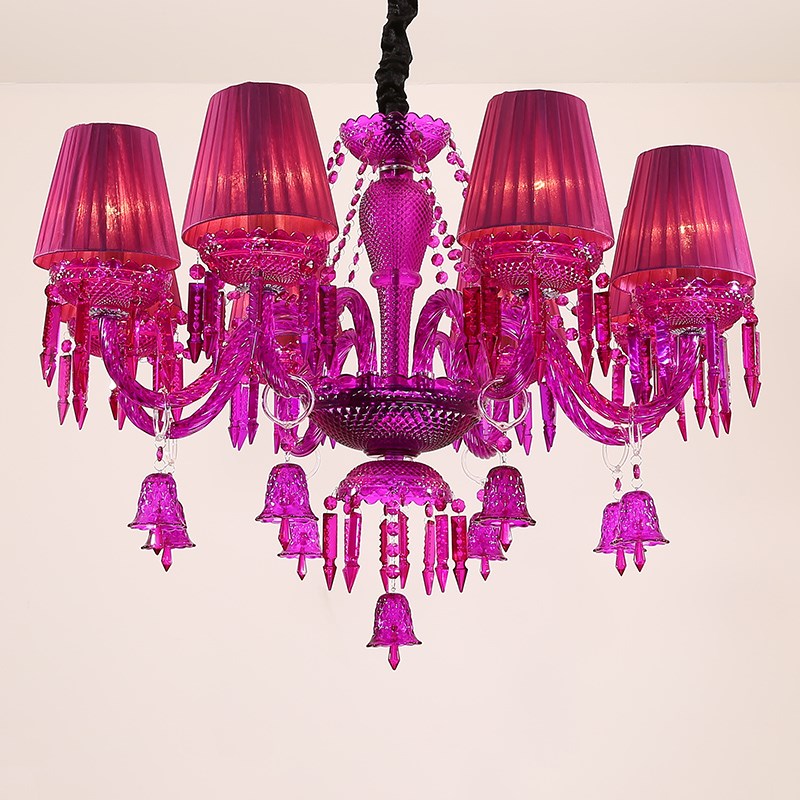 漫咖啡餐厅水晶吊灯优雅女孩公主房卧室灯创意Nktv酒吧彩色装饰灯