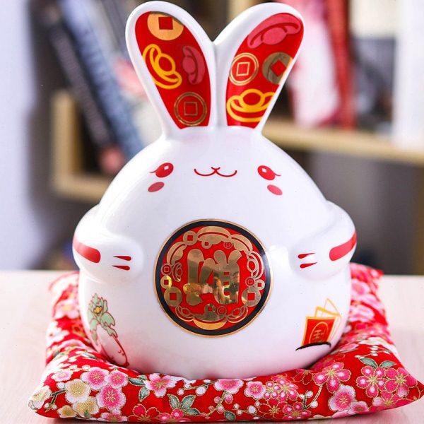 2022兔年可爱兔子存钱罐陶瓷储钱罐大号储蓄罐摆件创意男女孩礼物