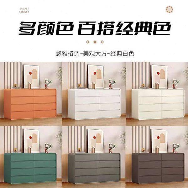 实木轻奢三四五斗柜简约现代奶油风北欧款抽屉收纳柜储物柜电视柜