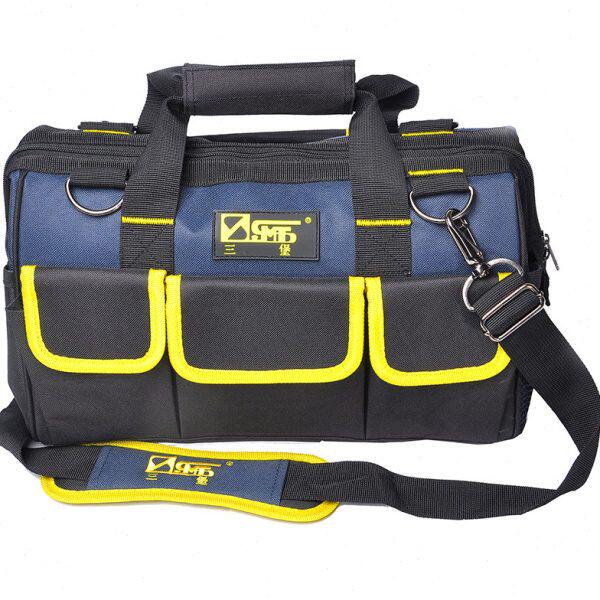 三堡 多功能加厚防水耐磨电子电工维修帆布工具包 单肩工具包