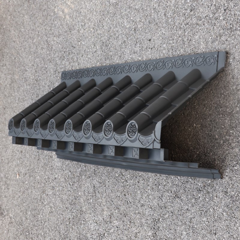 梦古大号免架子瓦45cm仿古立体屋檐塑料中L式一体墙面装饰PP树脂