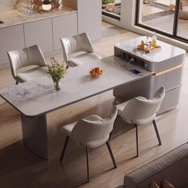 岛台餐桌一体可伸缩多功能家用小户型现厨房电磁炉轻奢岩板导台,住宅家具,岛台餐桌,淘宝优惠券,粉丝福利购,淘宝优惠卷