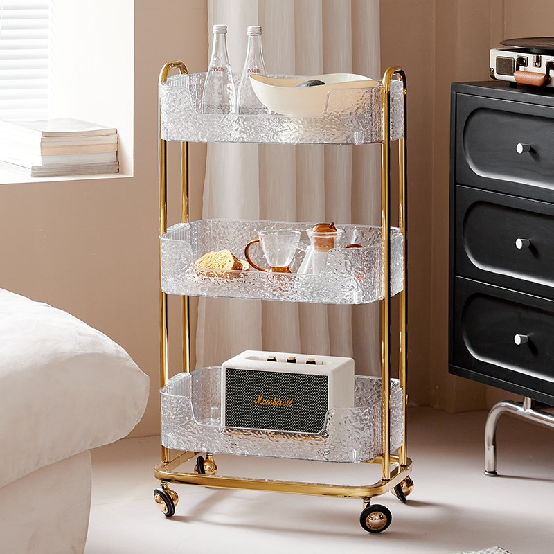 高级美容车美容院专用小推车家用卫生间浴室移动置物架透明工具车