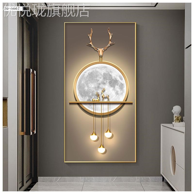 网红玄关北创几i瓷何光影简画美装饰墙档挂画晶意高钻画欧走廊轻