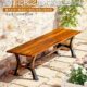 公园椅户外长椅庭院露天双人长条凳子实木室外防腐木休闲座椅铁艺