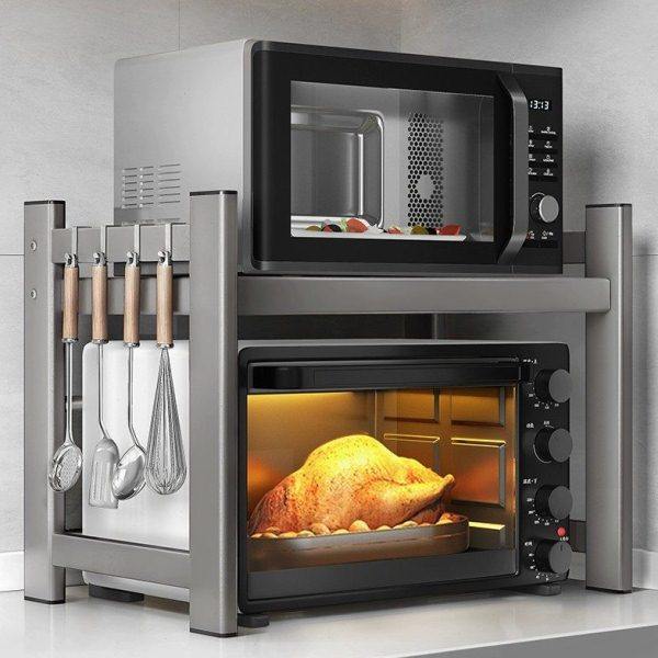 ??58C1微波炉伸缩置物架烤箱架子双层厨房台面多功能收纳不锈钢可,厨房/烹饪用具,微波炉置物架,淘宝优惠券,粉丝福利购,淘宝优惠卷