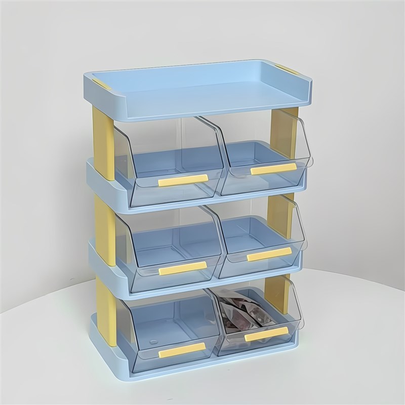 多巴胺桌面收纳盒家用大容量抽屉式茶包咖啡储物盒V台面杂物整理