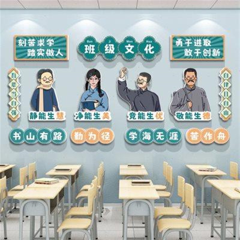 新青年黑板c报装饰墙贴纸高中考初三教室装饰文化墙贴班级建设贴