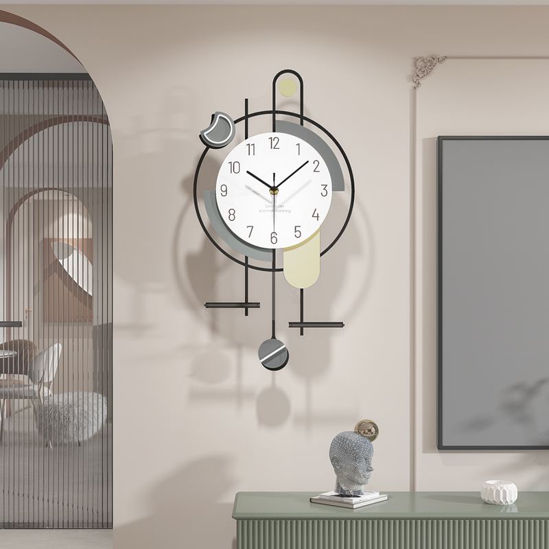 新款客厅钟d表挂钟简约现代家用石英钟挂墙网红时尚创意时钟装饰