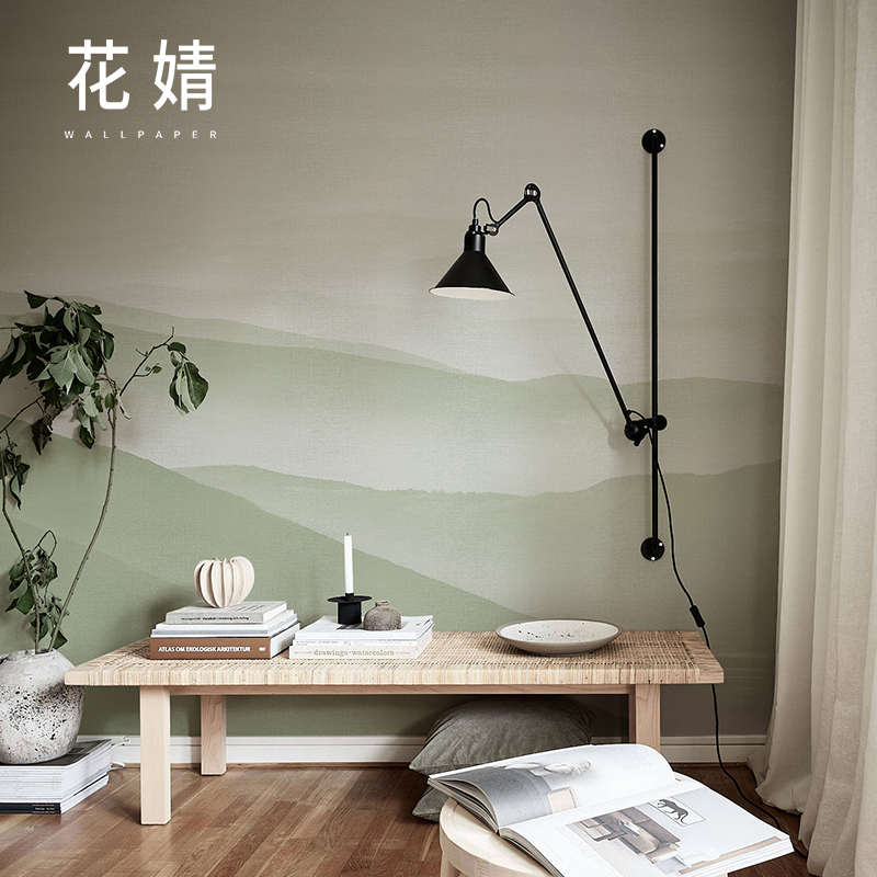 现代中式青山电视背景墙壁纸不织布B壁纸卧室客厅无缝定制壁画 画