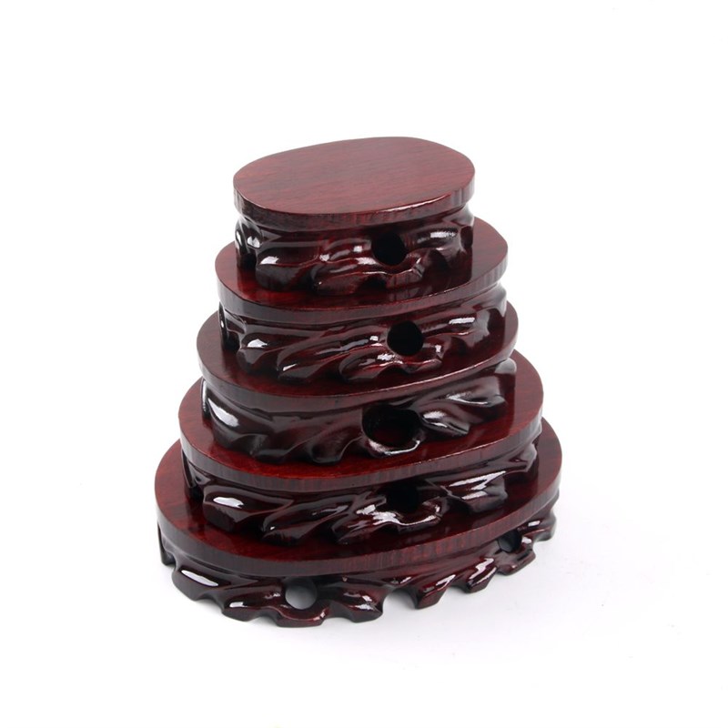 实木质根雕泰山石椭圆形托架  奇石头茶壶花瓶底座可挖槽摆件木托