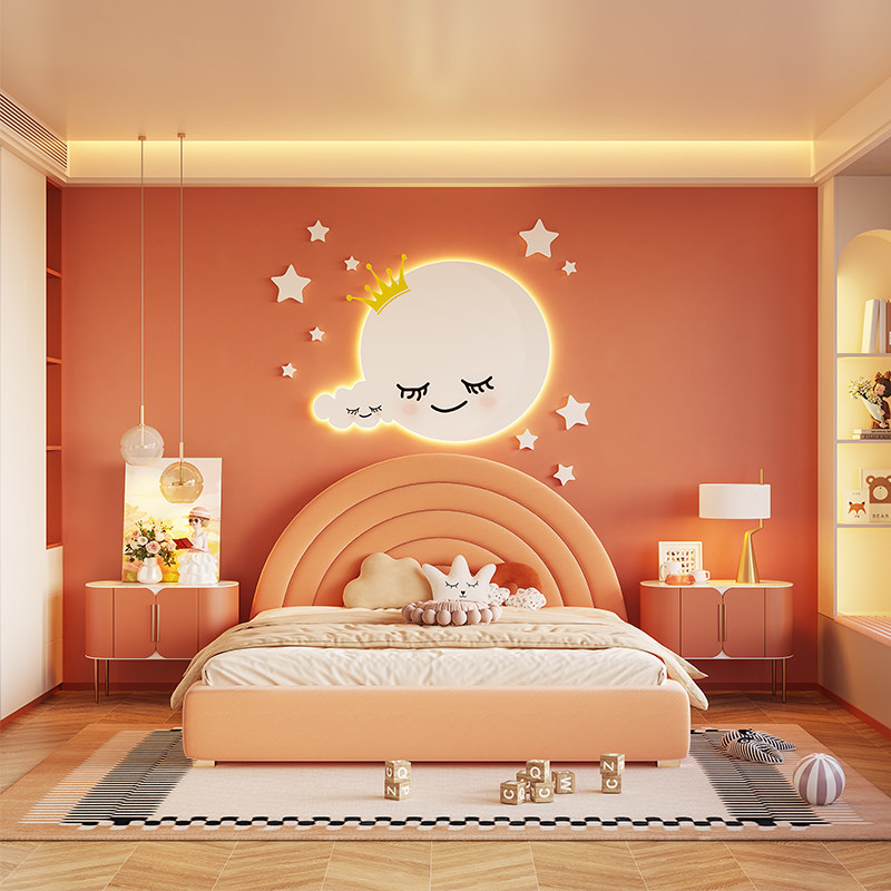 儿童房墙面装饰挂件女孩房星星云朵挂饰公主房间意式壁挂发光壁饰