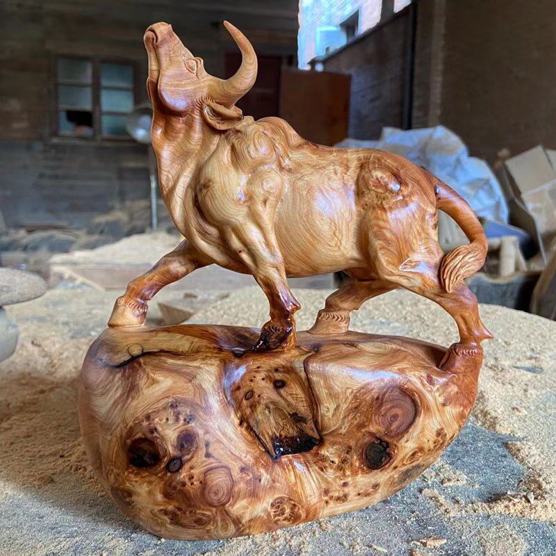 木雕太行崖柏陈化料瘤子根雕摆件纯手工雕刻油性高造形随形盆景