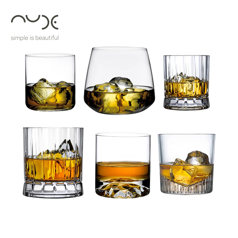 NUDE努德进口威士忌酒杯水晶玻璃刻花古典杯高档古典洋酒杯子套装