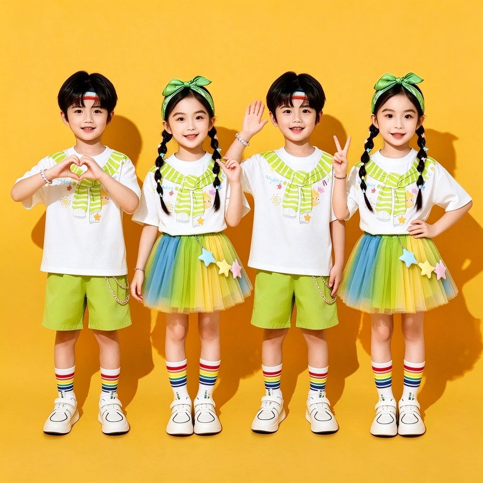 儿童啦啦队演出服装小学生毕业季