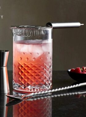 进口利比日式分酒壶加厚鸡尾酒搅拌杯复古钻石调酒壶混合调酒工具