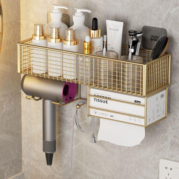 吹风机置物架卫生间浴室壁挂式支架洗漱台厕所洗手间免打孔收纳架,收纳整理,吹风机防尘袋/罩/架,淘宝优惠券,粉丝福利购,淘宝优惠卷