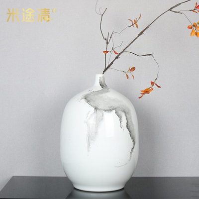 新中式现代简约陶瓷花瓶摆件玄关电视餐边柜客户样板房间展示中心