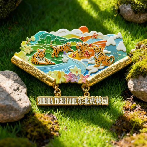 卷轴四季东北虎文创冰箱贴