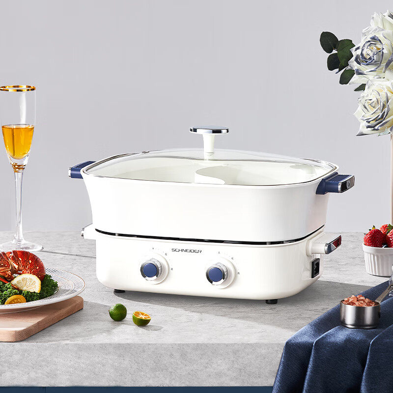 施耐德多功能料理锅家用涮烤一体锅不粘电煮锅,厨房电器,多功能料理锅/盘,淘宝优惠券,粉丝福利购,淘宝优惠卷