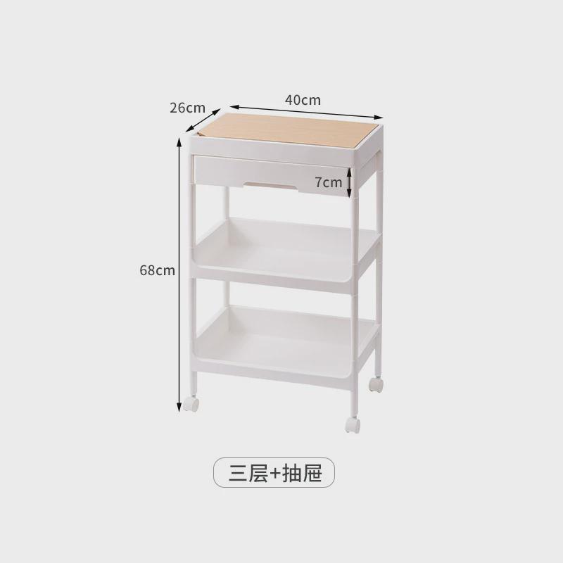 日式储物架落地置物架可移动多层小推车卫生间浴室U抽屉厨房收纳