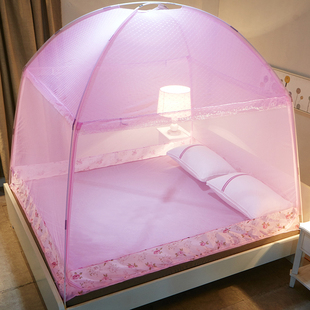 蚊帐蒙古包三开门支架拉链.m.米床双人家用X新款加密加厚