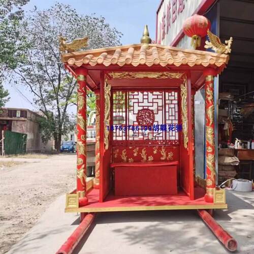婚庆用品十六抬大花大双人中式婚木八抬轿轿步撵结婚明制凤撵礼雕