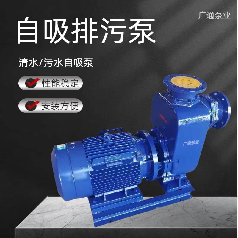 清水自吸泵100ZX100-20 4寸 卧式自吸无堵塞排污泵ZW型