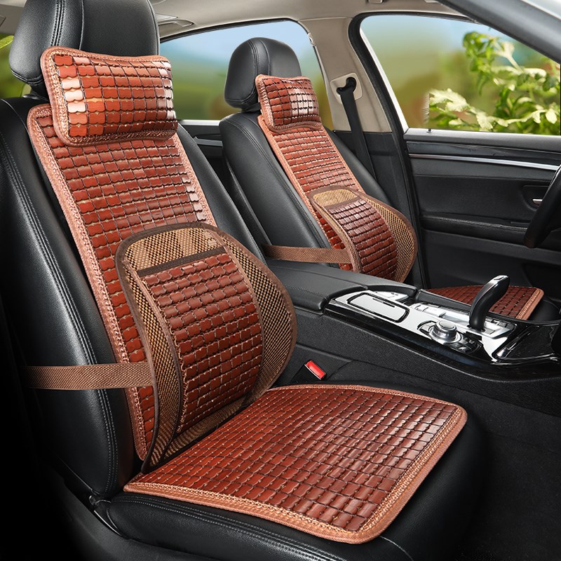 夏季竹片汽车头枕腰靠q凉爽主副驾驶单座凉垫单张小方垫夏天靠背