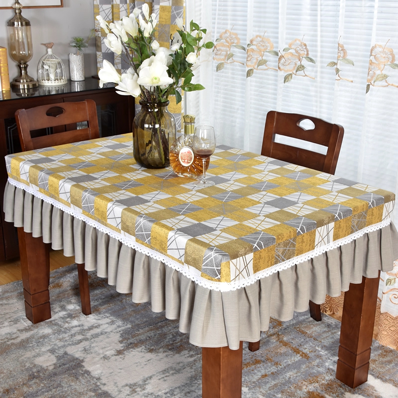 四角全包桌套罩加厚长方形桌布家用布艺餐桌N布现代简约台布可定