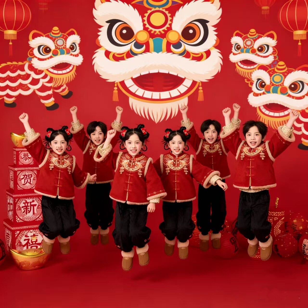 元旦拜年加绒加厚儿童唐装