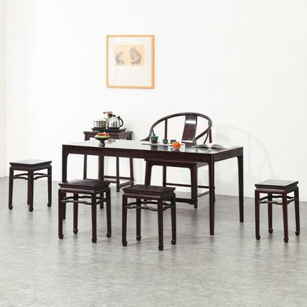 宋韵赞比亚血檀干泡台新中式茶桌实木茶几非洲小叶紫檀干泡桌简约