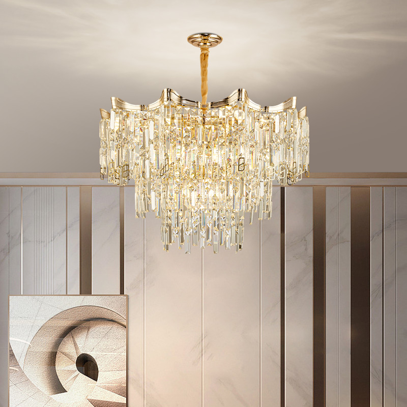 法式轻奢水晶客厅吊灯现代大厅主灯2023新M款别墅高档餐厅卧室灯