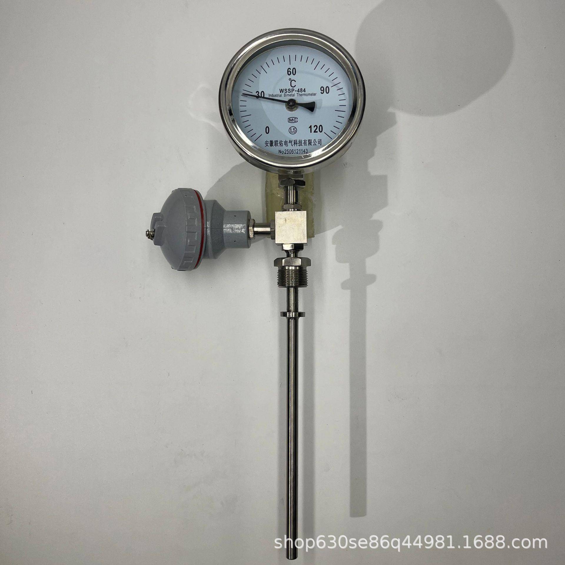 电接点一体化双金属温度计带远传WSSX-411/401不锈钢工程温度计