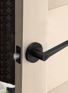 黑色球形门锁房j间门锁圆形单舌执手锁静音卧室房门锁卫生间锁具